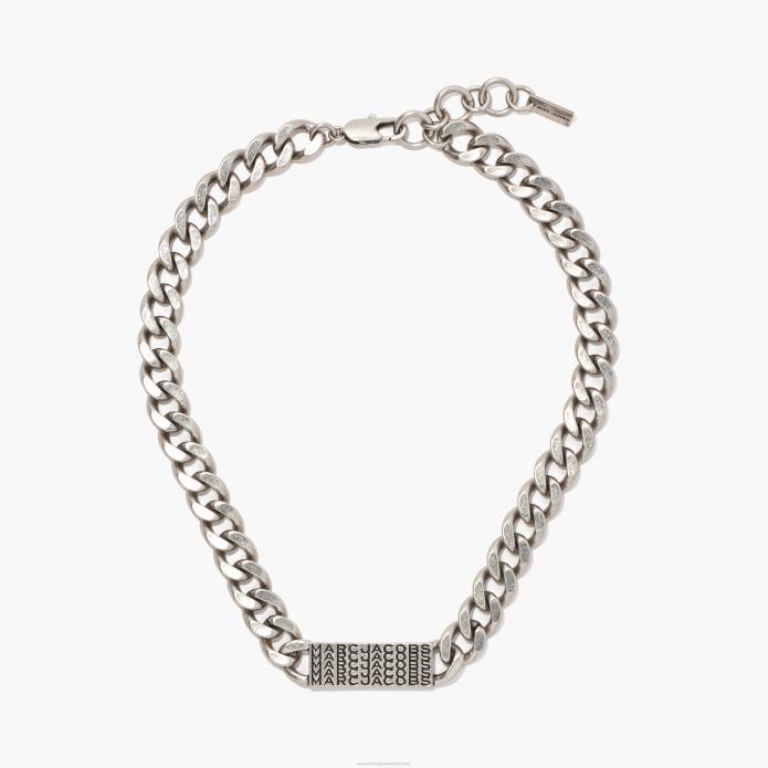 γρ Marc Jacobs το κολιέ με μονόγραμμα id αλυσίδας με γραμμωτό κώδικα TRXP418