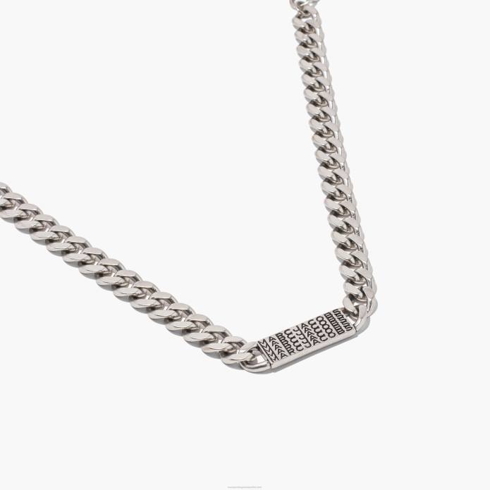 γρ Marc Jacobs το κολιέ με μονόγραμμα id αλυσίδας με γραμμωτό κώδικα TRXP418