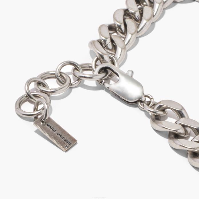 γρ Marc Jacobs το κολιέ με μονόγραμμα id αλυσίδας με γραμμωτό κώδικα TRXP418